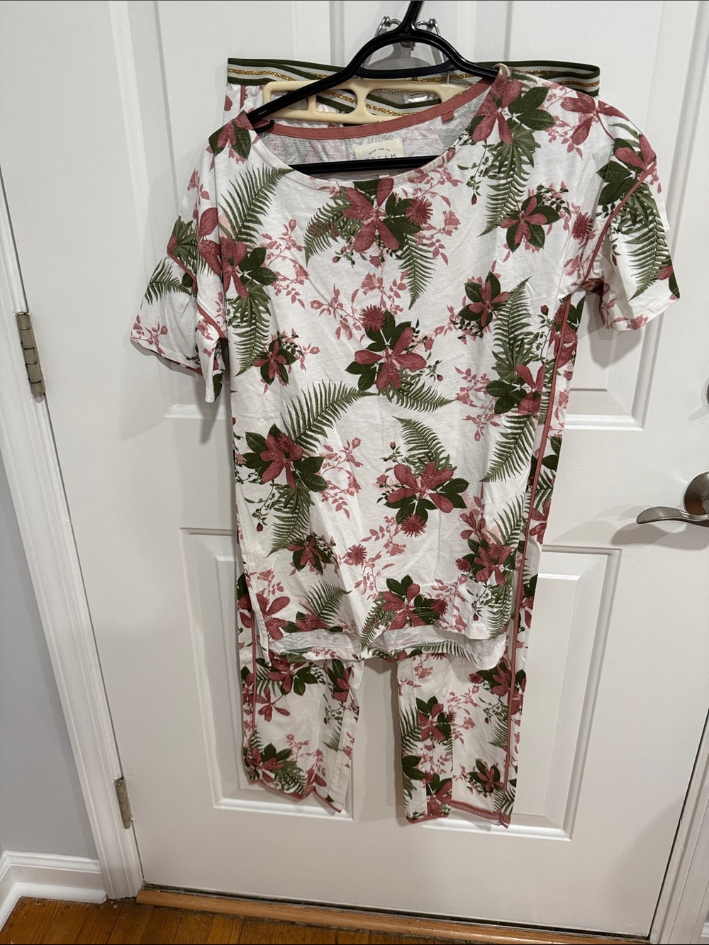 next Floral Fern Pajama Set - White, Pink & Green